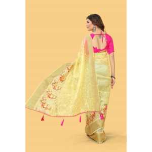 Sari et robe de soirée RV Creation en fil vert et travail Zari-Dori, 700g - Product Image 3