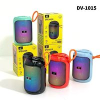 Enceinte portable DV-1015 avec support de téléphone, lumière RGB, sangle de transport, mini enceinte sans fil, caisson de basses, vente en gros