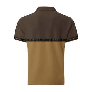 <b>Men's</b> Brown Heat-Transfer Printed Bull <b>Skull</b> Button Golf <b>Shirt</b> Short Sleeve Casual Polyester/Cotton Jersey Breathable Regular - Product Image 3