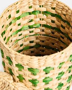 Panier à linge en osier naturel et vert, tressé à la main, panier de rangement, vente en gros, écologique, fabriqué au Vietnam - Product Image 5
