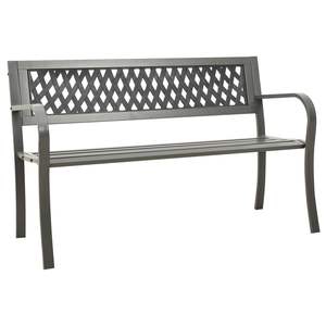 Banco de Jardín de Acero Resistente con Recubrimiento en Polvo Gris, Muebles de Patio con Estilo y Plástico - Product Image 1