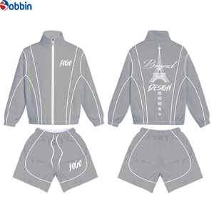 Conjunto Corto Deportivo de Verano para Hombre, Personalizado, Cómodo, Estilo Vintage, con Cierre, Bordado, Resistente al Viento, de Nailon Impermeable - Product Image 3