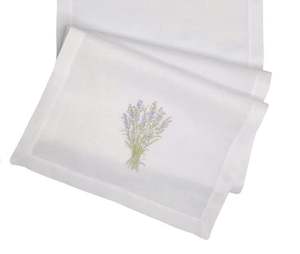 Caminos de Mesa Blancos de Algodón con Dobladillo, Personalizados al por Mayor, Bordados con Ramo de Flores de Alta Calidad para Hogar, Hotel y Festividades - Product Image 3