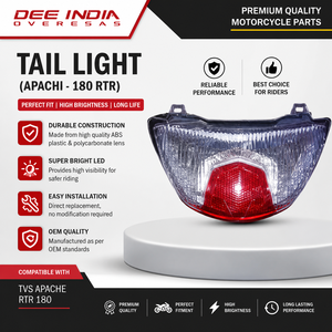 Conjunto de Luz Trasera OEM para Motocicleta TVS Apache RTR 180, Lámpara de Freno LED Trasera de Repuesto con Lente Transparente - Product Image 2
