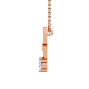Colgante de Diamante Solitario en Oro de 10K/14K, Colgante con Letra H y Diamante Cultivado en Laboratorio de Corte Redondo con Cuatro Puntas, Colgante de Lujo - Product Image 2