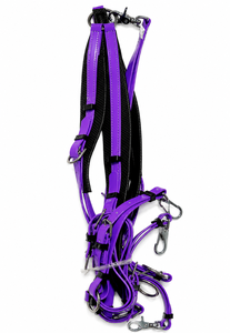 BLUHORSE BH-4131 Bridon de course complet avec plastron, boucles en acier inoxydable, matériaux PVC et caoutchouc, imperméable, personnalisable - Product Image 2