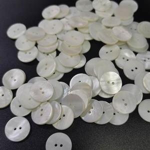 Natural Mother of Pearl River Shell 2 Hole Shirt <b>Buttons</b> Eco Friendly Polished Flatback Round Sewing <b>Buttons</b> Wholesale - Product Image 2