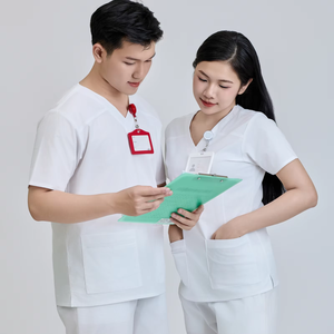 ชุดสครับทางการแพทย์สำหรับตรวจจับเข็มในโรงพยาบาล ผ้า WFX-CVC ผลิตในเวียดนาม 52% ผ้าฝ้าย 45% โพลีเอสเตอร์ 3% สแปนเด็กซ์ FMF สำหรับทุกเพศ - Product Image 1