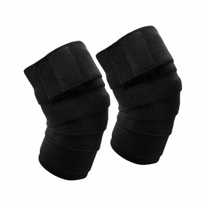 Heavy Elastic Breathable <b>Knee</b> Wraps Hook Loop Closure for Fitness Gym Workout Weightlifting Squat Training Compression Support - Product Image 3
