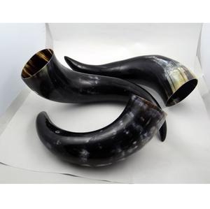 Nordic Drinking Horn Mug Viking Design Natural Ox Horn Beer <b>Cup</b> Handmade - Product Image 2