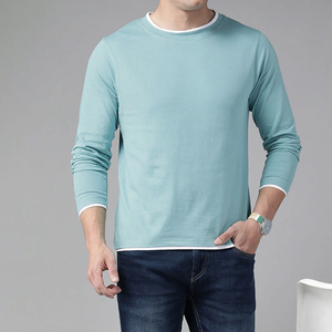 เสื้อยืดแขนยาวสีเทา ผ้าฝ้าย 100% ทรงหลวม ใส่สบาย สำหรับผู้ชาย พร้อมบริการ OEM - Product Image 4