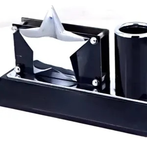 Soporte para Bolígrafos, Regalo Corporativo y Organizador de Escritorio Acrílico con Tarjetero y Bloc de Notas, Organizador de Oficina Premium para Mesa - Product Image 1