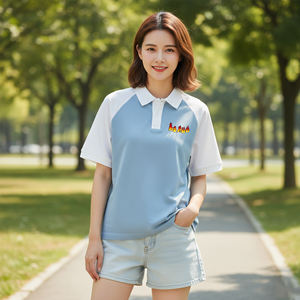 Chemise sur mesure pour femme 100% coton avec appliques logo imprimées DTF, séchage rapide, couleur unie, style streetwear estival - Product Image 1