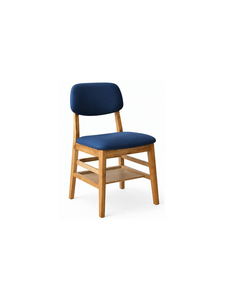 Midcentury Modern Dining <b>Chair</b> with Navy Cardinal Blue <b>Leather</b> for Upholstered Seat and Backrest use for Dinning Room - Product Image 2