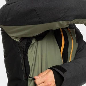 Chaqueta Softshell para Hombre con Bloques de Color, Capucha, Cierre de Cremallera, Cuello Alto, Impermeable, para Exteriores, Ajuste Regular, Ropa de Invierno - Product Image 6