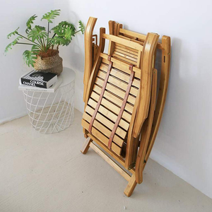 Chaise longue à bascule en bois, chaise de loisirs inclinable d'extérieur avec repose-pieds, design à lattes pour jardin, patio, piscine, vente en gros - Product Image 5