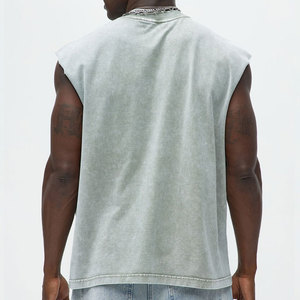 OEM Fashion Clothing Sleeveless Longline Acid Washed Round Neck <b>Cropped</b> Tank <b>Top</b> Streetwear Outdoor Vintage Quick Dry Casual - Product Image 5