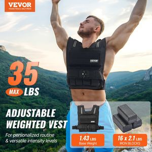 Gilet lestée réglable de 35lb pour hommes et femmes pour la musculation et la course - Product Image 2