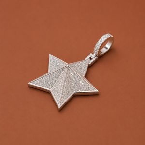 จี้รูปดาวประดับเพชรโมอิสซาไนต์เงินแท้ S925 สไตล์ฮิปฮอป - Product Image 2