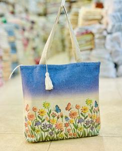 Custom Printed Cotton <b>Canvas</b> Tote <b>Bag</b> Floral Cartoon <b>Shopper</b> <b>Bag</b> Reusable Handbag for Women Gift and Daily Use - Product Image 2