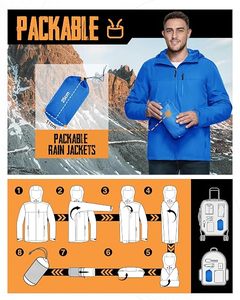 Chaqueta de Lluvia con Capucha para Hombre Hemistyles, Impermeable y Resistente al Viento, Estilo Bomber, Práctica y Elegante - Product Image 6