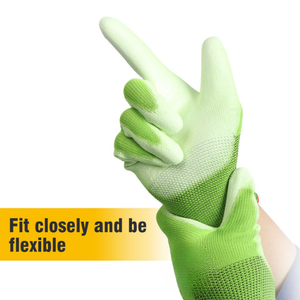 Guantes de Trabajo de Poliéster Recubiertos de Nitrilo PU, Transpirables, Ligeros, con Agarre, Guantes de Seguridad para Uso Industrial, Automotriz y de Jardinería - Product Image 5