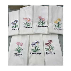 Serviette de cuisine brodée en coton, la plus vendue, 45x70 cm, 320 GSM, très absorbante, durable, lavage fréquent, certifiée ISO 9001 - Product Image 6