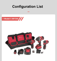 Ensemble d'outils électriques sans fil au lithium-ion sans balais 3-en-1 de 19 pièces : perceuse, clé à chocs, visseuse à chocs dans un sac en nylon