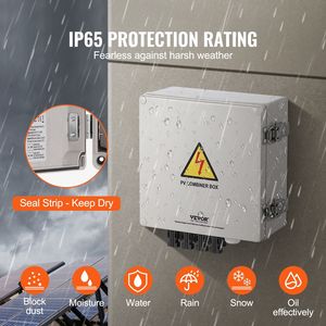 Quadro di Combinazione Fotovoltaico 4 Stringhe con Fusibile da 10A e Interruttore Automatico da 63A con Scaricatore di Fulmini per Connessioni Solari - Product Image 4