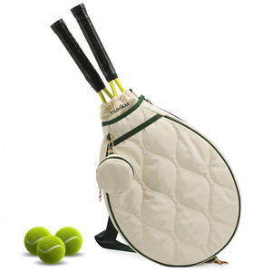 Luxury Quilted Tennis Racquet <b>Bag</b> with <b>Drawstring</b> Closure and Detachable Coin Purse for Professional Sport Gear - Product Image 1