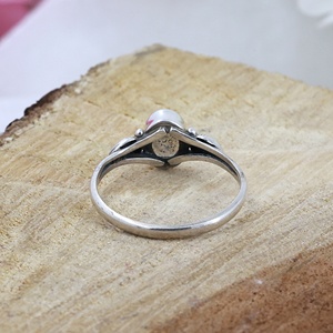 Bague en argent sterling 925 avec pierre précieuse labradorite naturelle chatoyante, style bohème floral, faite à la main, pour femme, vente en gros - Product Image 3