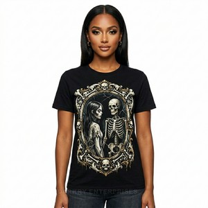 T-shirt personnalisé pour femme, motif graphique « Les morts hériteront », style horror victorien, en coton vieilli, streetwear, fabricant de vêtements - Product Image 4