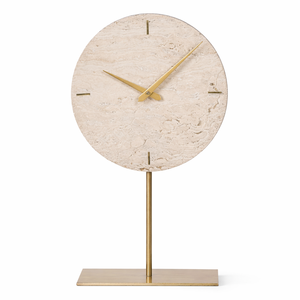 Horloge murale en marbre blanc, affichage à aiguilles à quartz, personnalisable, décorative, pour salon, style antique, design traditionnel - Product Image 3