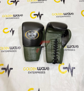 Ensemble de boxe professionnel sur mesure de qualité supérieure, très vendu, No Boxing No Life, vert et noir, avec gants de boxe, protège-tête et protège-glandes. - Product Image 4