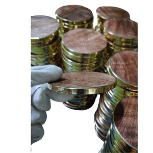 Sous-verres en bois élégants avec bordure dorée, qualité supérieure, vaisselle élégante pour hôtels de luxe, restaurants, cafés, repas à domicile - Product Image 2