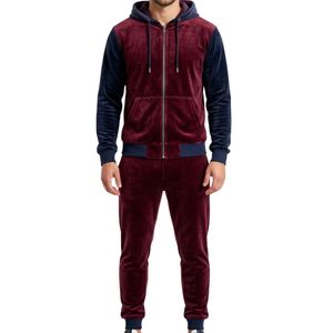 Survêtement en velours camouflage pour homme, sweat à capuche zippé, coupe ajustée, ensemble sportswear et streetwear assorti - Product Image 3