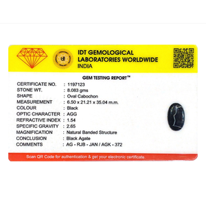Nova Mart Natural Sulemani Haqeeq Opal Loose Gemstone 40.42 Carat Oval Cut Black with White and Brown Patterns for Fine Jewelry - Product Image 4