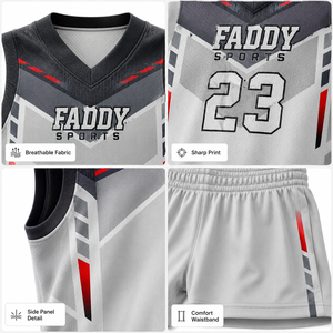 Ensemble d'uniformes de basketball personnalisés en sublimation intégrale, respirant et à séchage rapide, maillot et short pour hommes et jeunes, vêtements de sport d'entraînement - Product Image 4