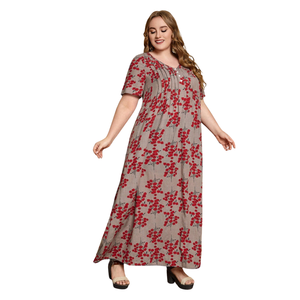 Vestido largo con cuello cuadrado para mujer, vestido festivo con estampado floral - Product Image 4