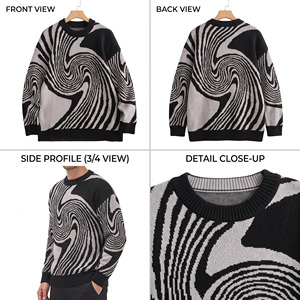 <b>Men's</b> Casual Loose Fit Knit <b>Sweater</b> Round <b>Neck</b> Knitted <b>Men's</b> Streetwear Knitted Pullover <b>Men's</b> Casual Pullover <b>Sweater</b> - Product Image 5