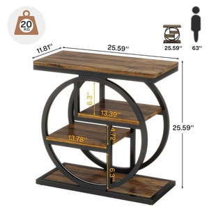 Luxury Gold <b>Side</b> <b>Table</b> <b>White</b> Faux <b>Marble</b> Top Multi Tier Storage Shelf Modern Geometric Circular Accent End <b>Table</b> Nightstand - Product Image 5