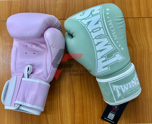 Guantes de boxeo profesionales de cuero de primera calidad, los más vendidos, con cierre de velcro, que absorben la humedad, para entrenamiento de artes marciales. - Product Image 3