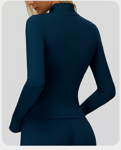 Custom Wholesale Womens Zipper Running <b>Jacket</b> Long Sleeve Gym & Activewear Top for <b>Workout</b> Pilates Yoga and Sports - Product Image 3