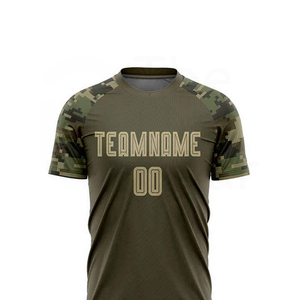 Custom Soccer Uniform Men's Camouflage Short Sleeve Jersey Set Moisture Wicking Polyester Teamwear Kit Adult All Seasons - Product Image 4