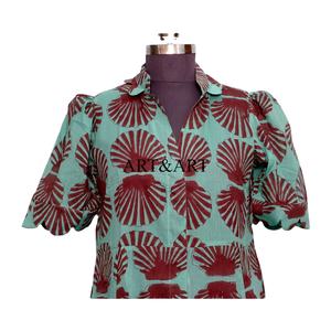 Vestido midi de algodón puro para mujer, estilo canguro, con estampado de conchas hecho a mano, moderno, dulce, línea A, para uso diario, informal o de fiesta. - Product Image 2