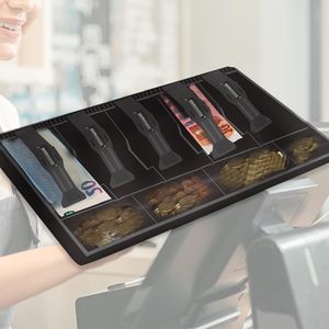 Caja Registradora POS con Compartimentos para Dinero, 5 para Billetes y 4 para Monedas, Bandeja para Efectivo para Supermercados, Tiendas y Hoteles - Product Image 1