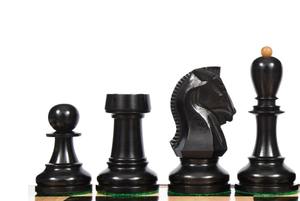 Reproduction des pièces d'échecs de Dubrovnik de 1950, ensemble en bois d'ébène lesté, hauteur du roi 4,25 cm, au meilleur prix - Product Image 4