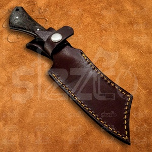 Couteau de chasse et de camping artisanal sur mesure, lame pointue, acier D2, couteau utilitaire OEM EDC avec étui en cuir, meilleur cadeau - Product Image 6