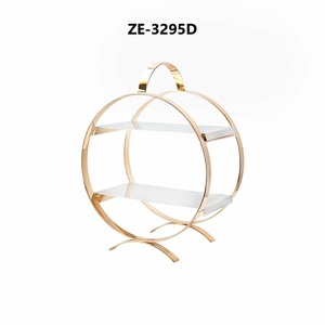 Premium Polished Metal Glass Two-<b>Tier</b> Shelf <b>Cake</b> Mould Handmade Trending High End Table Accent Dessert Oven Safe Bespoke Zahid - Product Image 1