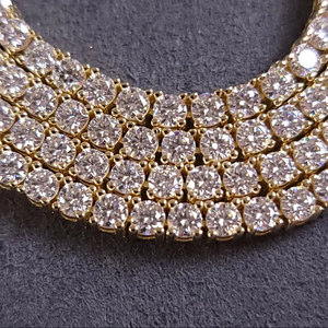 18K Gold Plated Cubic Zirconia <b>Snake</b> Chain Necklace Round Brilliant Cut Prong Setting Fashionable Party Jewelry Unisex - Product Image 3